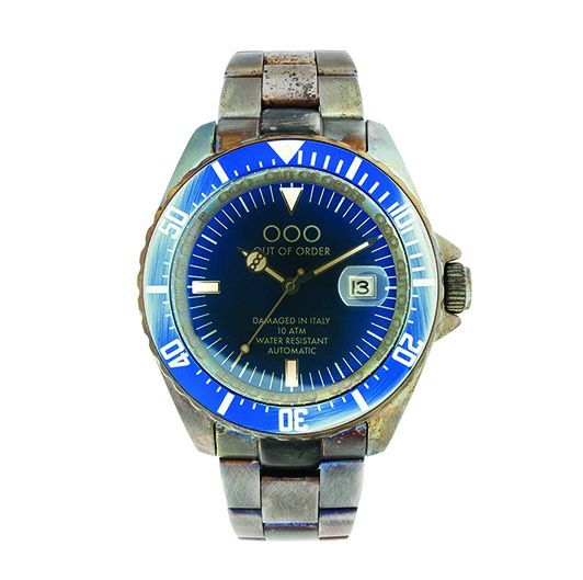 OUT OF ORDER Automatico Blu Stainless Steel Bracelet